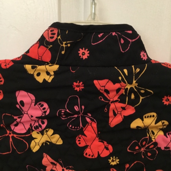 Requirements Quilted Jacket Women Black Pink Butterfly Print size L - Picture 4 of 7